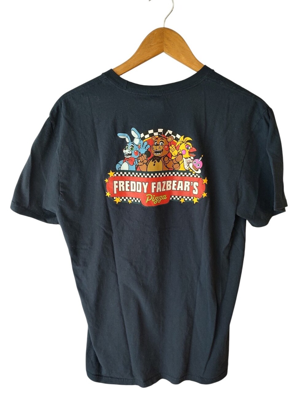 District Comic Con Five Nights at Freddy's 2 Navy Blue Short Sleeve T-shirt L
